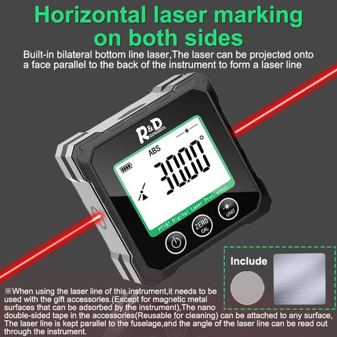 R&amp;D PT180 PT181 Laser  Digital Protractor Angle Measure Inclinometer 3 in 1 Laser Level Box Type-C Charging Angle meter for home