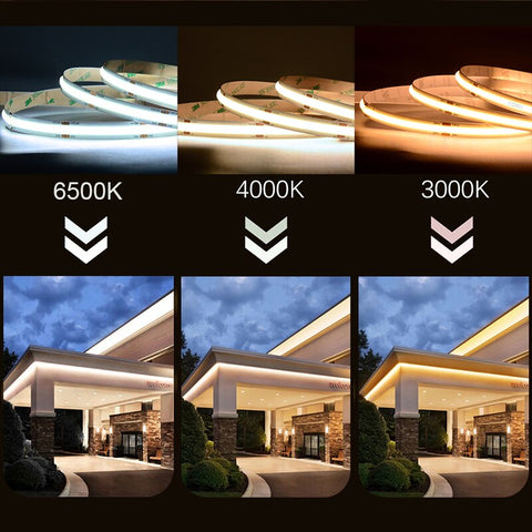5m/lot COB LED Strip Light 320 480 LEDs/m 16.4ft High Density Flexible Tape Ribbon RA90 3000K 4000K 6500K Led Lights DC12V 24V