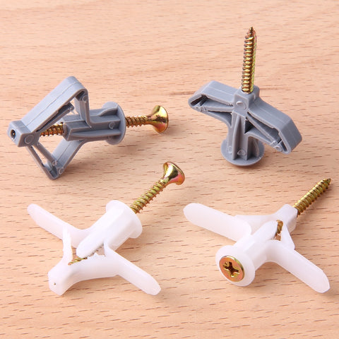 Plastic Expansion Drywall Anchor Pipe Tube Kit Screw Self Drilling Wall Pierced Gypsum Board Hollow Brick Fiberboard Nail