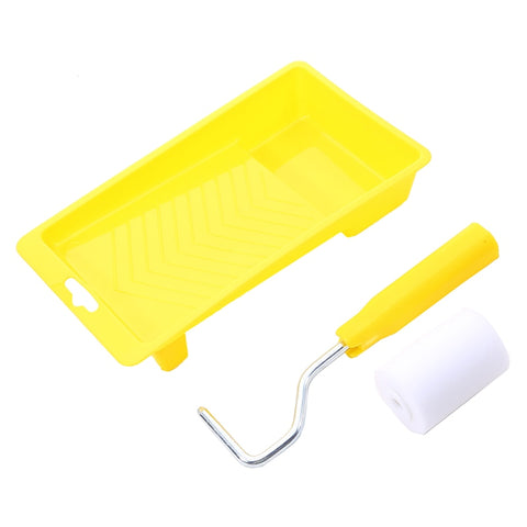 Mini Foam Paint Roller Painting Decorating Kit 2 Inch Small Paint Roller Tray Set for Wall Painting Repair Brush