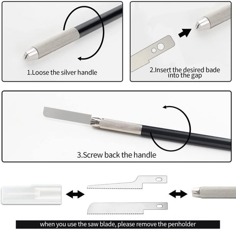 JOYSTAR Mini Hand Saw Model Craft Tools with 6 Pieces Blades Modelling Knife Hobby DIY Saw Hacksaw Tool Kit for Hand Cutting