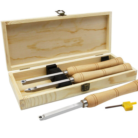 Carbide Woodturning Tool 3 In1 Combo Wood Turning Gouge Chisel Set with Storage Box Woodworking Lathe Accessories Hobbies