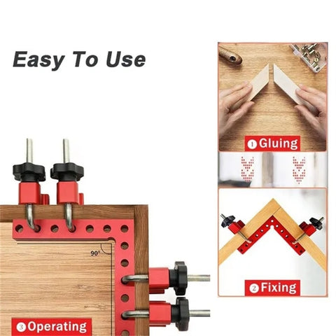 90 Degree Woodworking Aluminium Alloy Right Angle Clamps  Positioning Squares Clamps Woodworking Corner Clamp Carpenter Tools