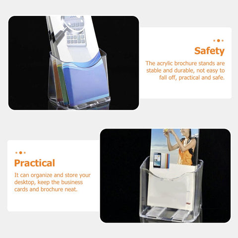 Holder Brochure Acrylic Display Stand Flyer Wall Pamphletbook Trifold Document Leaflets Literature Businessdesk Comic Clear