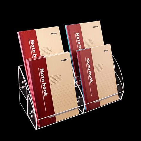 Acrylic Book Display Stand For A5 Ledger Display Rack Ladder Supermarket Stationery Store Book Notebook Display Magazine Holder