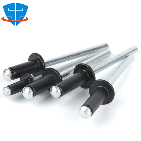 50/30pcs M2.4 M2.8 M3 M3.2 M4 M5 Black Aluminium Pop Blind Rivet Round Head Open End Exhaust Rivets Pull Rivets Decoration Nails
