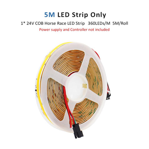WS2811 IC COB Horse Race LED Strip Lights 24V 360LEDs/M Warm White 5M 10M 15M 20M Running Water LED Tape Lamp for Room Decor