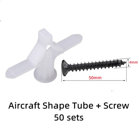 Plastic Expansion Drywall Anchor Pipe Tube Kit Screw Self Drilling Wall Pierced Gypsum Board Hollow Brick Fiberboard Nail