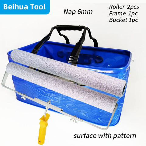 4PCS/set 18inch Paint Bucket kit Paint Roller Brush Paint Tray set for Wall Decoration Handbag Foldable Washing bucke50x28x23cm