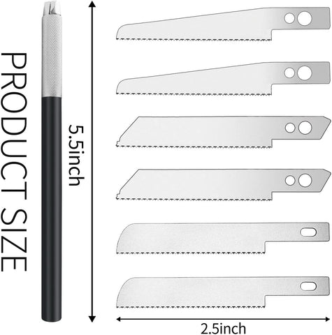 JOYSTAR Mini Hand Saw Model Craft Tools with 6 Pieces Blades Modelling Knife Hobby DIY Saw Hacksaw Tool Kit for Hand Cutting