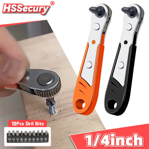 Hexagon Ratchet Screwdriver 1/4inch Mini Quick Release Socket Tools Household Handle Repair Wrench Screwdriver for Car Vehicle