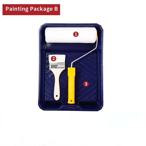 Paint Brush Wall Tool Paint Brush Latex Paint Roller Brush Telescopic Rod Extension Paint Roller Brush Tray Set