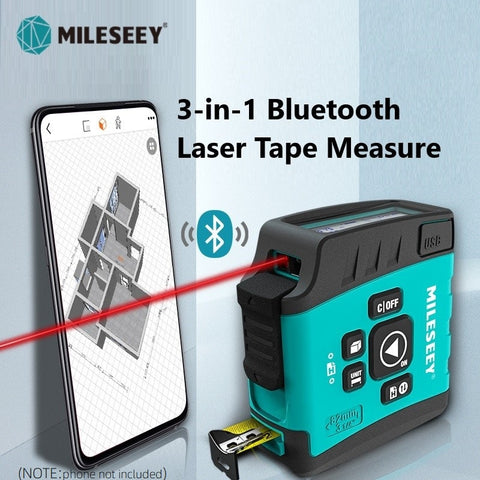 Mileseey DT20 3-in-1 Laser tape measure азерная рулетка Smart Digital display trena laser Measuring tape with Bluetooth