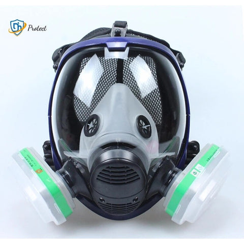 6800 Dust/Gas Mask With Filters Cottons Full Face Respirator For Spray Paint Coating Chemical Industry Welding Anti-Fog Reusable