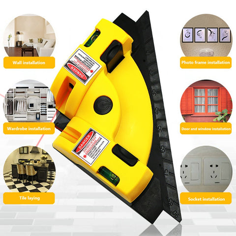 Right Angle 90 Degree Square Laser Level High Quality Level Tool Laser Measurement Tool Level Laser for Carpet Hardwood Floor
