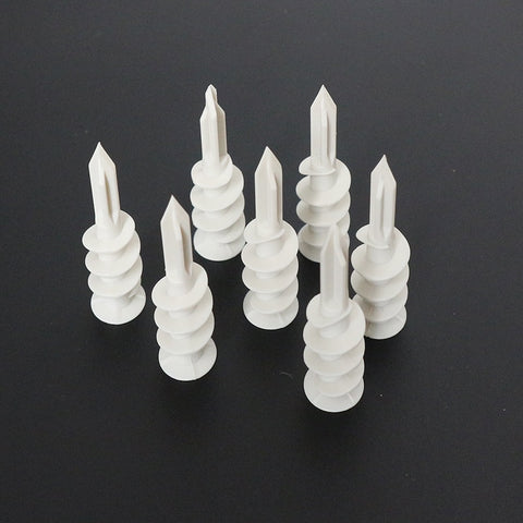 Freeshipping 12X32 14X42 Expand Nail Ribbed Plastic Anchor Expansion Pipe Tube Wall Plugs For Self-tapping Screws Wire Connector