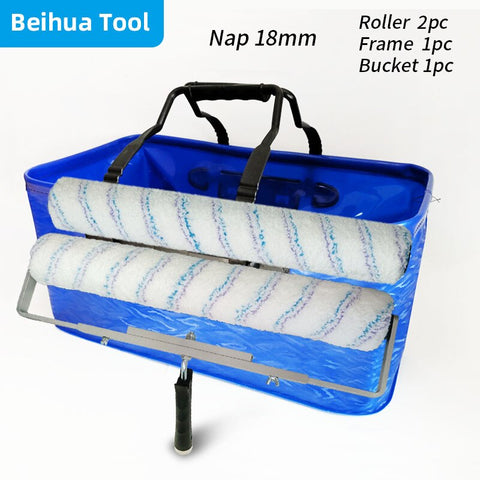 4PCS/set 18inch Paint Bucket kit Paint Roller Brush Paint Tray set for Wall Decoration Handbag Foldable Washing bucke50x28x23cm