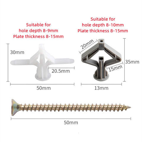 Plastic Expansion Drywall Anchor Pipe Tube Kit Screw Self Drilling Wall Pierced Gypsum Board Hollow Brick Fiberboard Nail