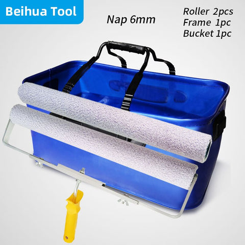 4PCS/set 18inch Paint Bucket kit Paint Roller Brush Paint Tray set for Wall Decoration Handbag Foldable Washing bucke50x28x23cm