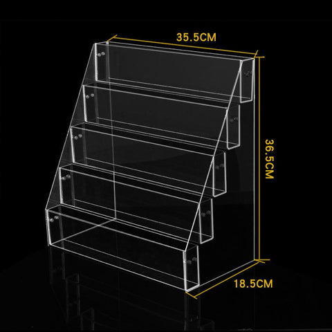 2-6 Tier Acrylic Book Display Stand Desk Bookshelf Surface Storage Rack Newspaper Holder Magazine Rack Finishing Display Shelf