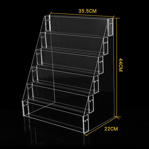 2-6 Tier Acrylic Book Display Stand Desk Bookshelf Surface Storage Rack Newspaper Holder Magazine Rack Finishing Display Shelf