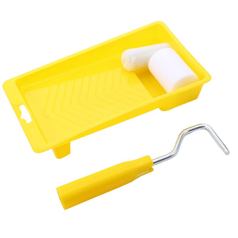 Mini Foam Paint Roller Painting Decorating Kit 2 Inch Small Paint Roller Tray Set for Wall Painting Repair Brush