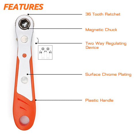Hexagon Ratchet Screwdriver 1/4inch Mini Quick Release Socket Tools Household Handle Repair Wrench Screwdriver for Car Vehicle