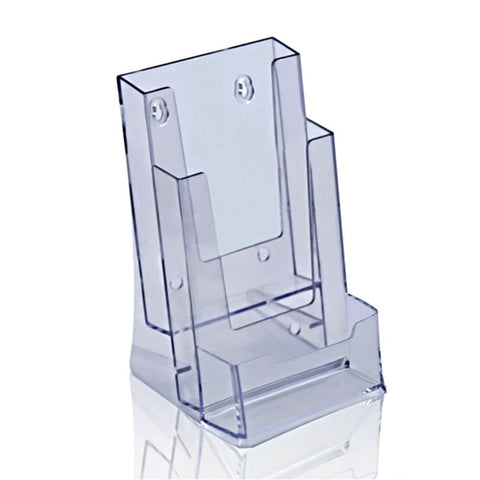 3 Grids Clear Business Card Holder Brochure Stand Pamphlet Card Desk Display Stand Holder Wall Mount Counter Top Use D5QC