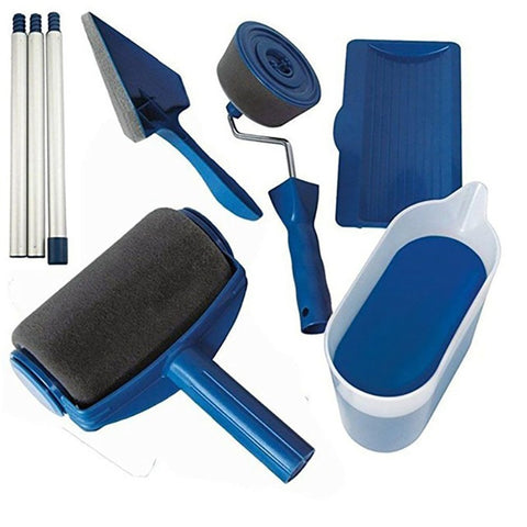 7pc/Set Multifunctional Paint Roller Corner Brush Handle Tools Wall Painting Roll DIY Household Easy to Operate Painting Brushes