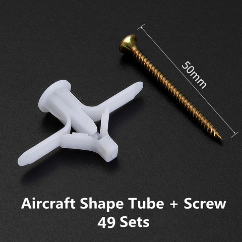 Plastic Expansion Drywall Anchor Pipe Tube Kit Screw Self Drilling Wall Pierced Gypsum Board Hollow Brick Fiberboard Nail