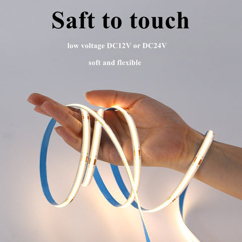 10 Meters CRI 90 DC24V 320 Chips/M Warm White Soft Tape COB LED Strip Lights