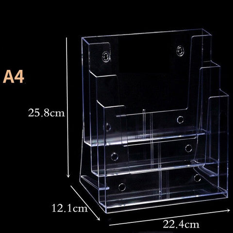 2Pcs Acrylic Multi-Layer Catalog Display Stand Rack A4/a5 Desktop Wall-Mounted Information Rack Acrylic Brochure Single-Page New