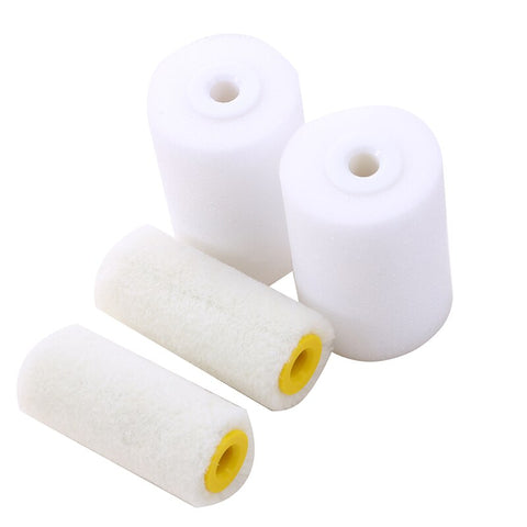 Mini Foam Paint Roller Painting Decorating Kit 2 Inch Small Paint Roller Tray Set for Wall Painting Repair Brush