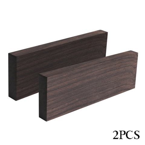 2pcs Blackwood Block Ebony Lumber Crafts for Guitar Wood Material DIY Handle Guitar Inlay Decor Open Grain Texture Ebony Lumber