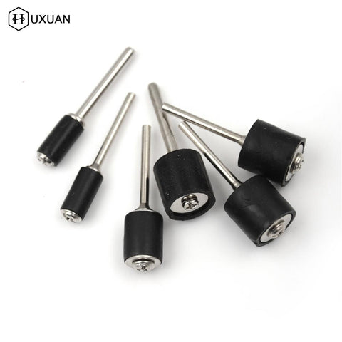 6pcs Rubber Mandrel 1/8 1/4 inch Grinder Drum Sanding Sandpaper Circle Kit Polishing Nails For Dremel Rubber Drum Mandrel