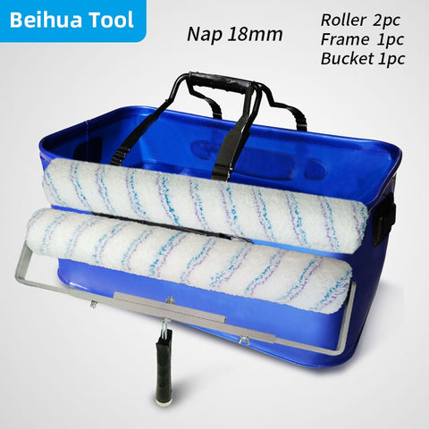 4PCS/set 18inch Paint Bucket kit Paint Roller Brush Paint Tray set for Wall Decoration Handbag Foldable Washing bucke50x28x23cm