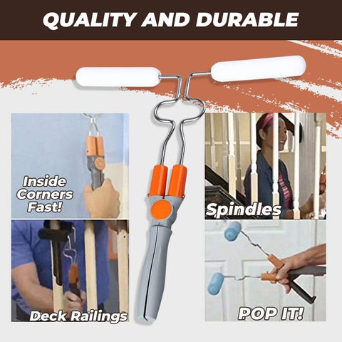 Speeding Roller Brush Double Sided Paint Roller Brush Roller Brush Painting Brushes Cylindrical Corner Painting Tools Dropshippi