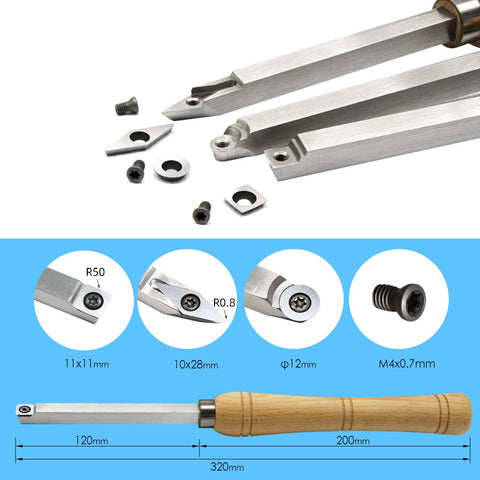 Carbide Woodturning Tool 3 In1 Combo Wood Turning Gouge Chisel Set with Storage Box Woodworking Lathe Accessories Hobbies