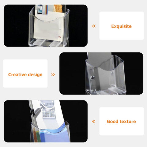 Holder Brochure Acrylic Display Stand Flyer Wall Pamphletbook Trifold Document Leaflets Literature Businessdesk Comic Clear