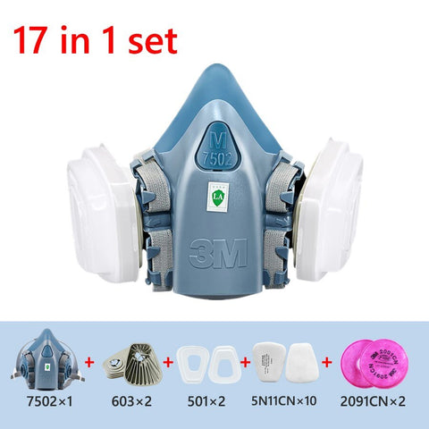 7/9/15/17in1 3M 7502 Gas Dust Mask Respirator Painting Masks Spray Filtering Replaceable Cotton 5N11 Welding Industry