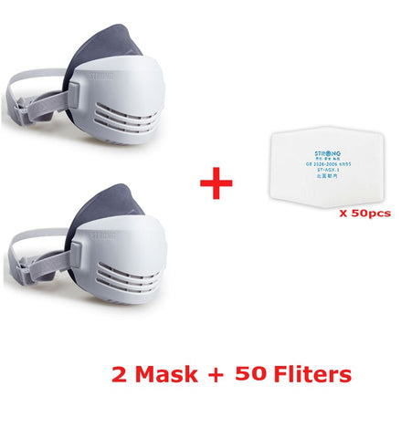 Dust Mask +20pcs Filter Cotton Respirator Half Face Dust-proof Mask Anti Industrial Construction Dust Haze Fog Safety Gas mask