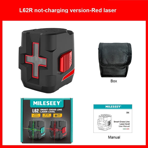 MiLESEEY 2 Lines Laser Level L52R L62 360 laser level L6 nivel laser with Battery and Tripod лазерный уровень