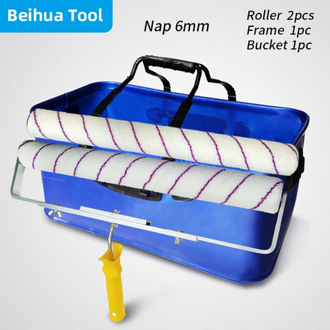 4PCS/set 18inch Paint Bucket kit Paint Roller Brush Paint Tray set for Wall Decoration Handbag Foldable Washing bucke50x28x23cm
