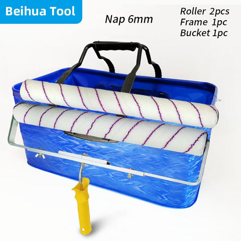 4PCS/set 18inch Paint Bucket kit Paint Roller Brush Paint Tray set for Wall Decoration Handbag Foldable Washing bucke50x28x23cm
