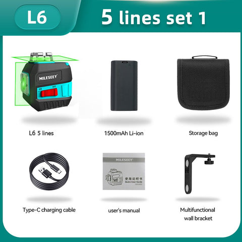 Mileseey 5 Lines 12 Lines Green Laser Level  3D nivel laser leveler professional carbon tripod for laser level Red