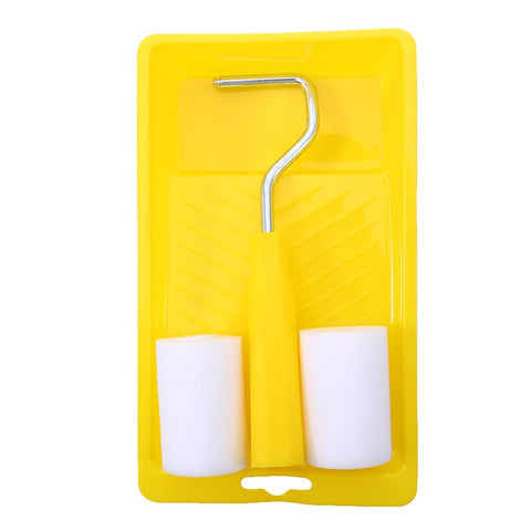 Mini Foam Paint Roller Painting Decorating Kit 2 Inch Small Paint Roller Tray Set for Wall Painting Repair Brush
