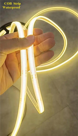 No Dark Spot, RA90 High Brightness/Density 5V/5m 12V/5m 24V/10m 220V/100m Waterproof COB LED Strip Light Flexible Light Belt