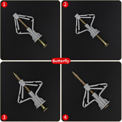 Plastic Expansion Drywall Anchor Pipe Tube Kit Screw Self Drilling Wall Pierced Gypsum Board Hollow Brick Fiberboard Nail