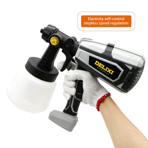 DELIXI 600W/1000ml  Paint Sprayer High Power HVLP Electric Spray Gun Gift EU/US Plug 5 Nozzle Easy Spraying  For Home DIY