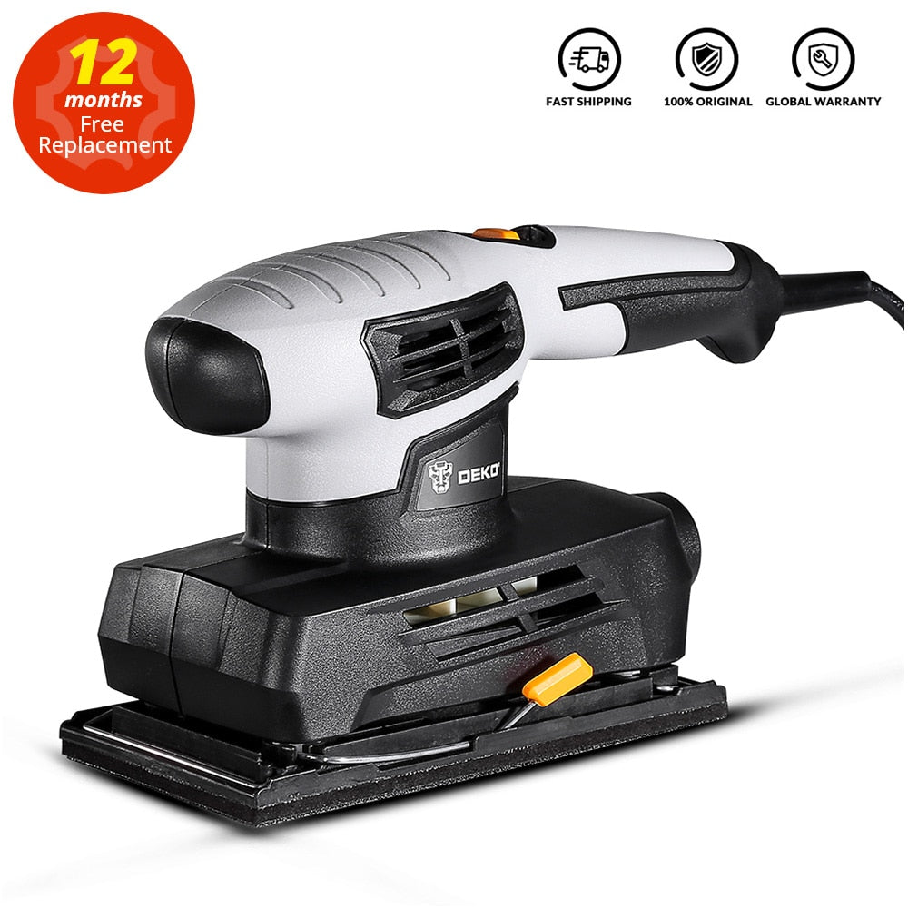 DEKO Sheet Sander with 15 Sheets of sandpaper and Dust exhaust Power Tools Electric Sander